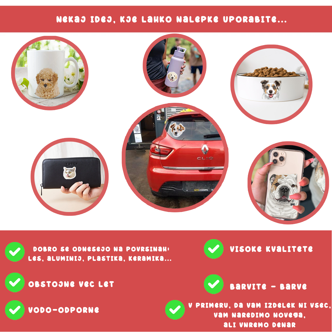 3x autocolante personalizado para o seu animal de estimação